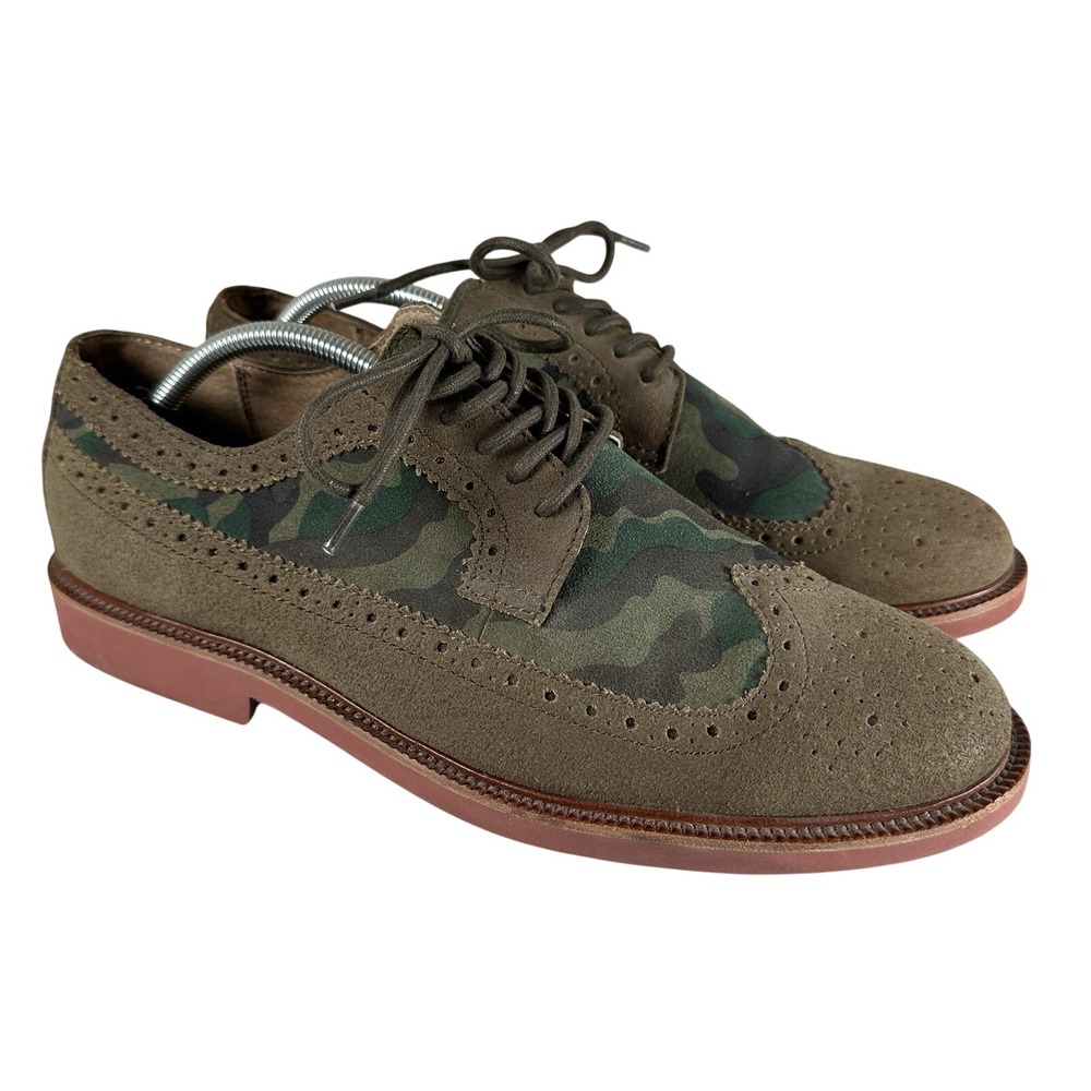 Polo Ralph Lauren Torrington Oxford Mens Sz 11.5D Camo Suede Wingtip Dress Shoes